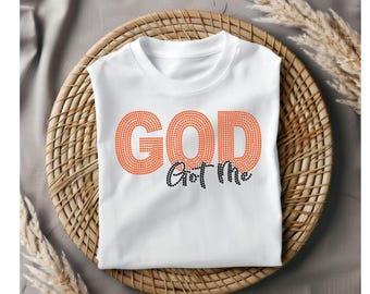 God Got Me Rhinestone Template: Christian SVG, Bling Design (Digital Download)