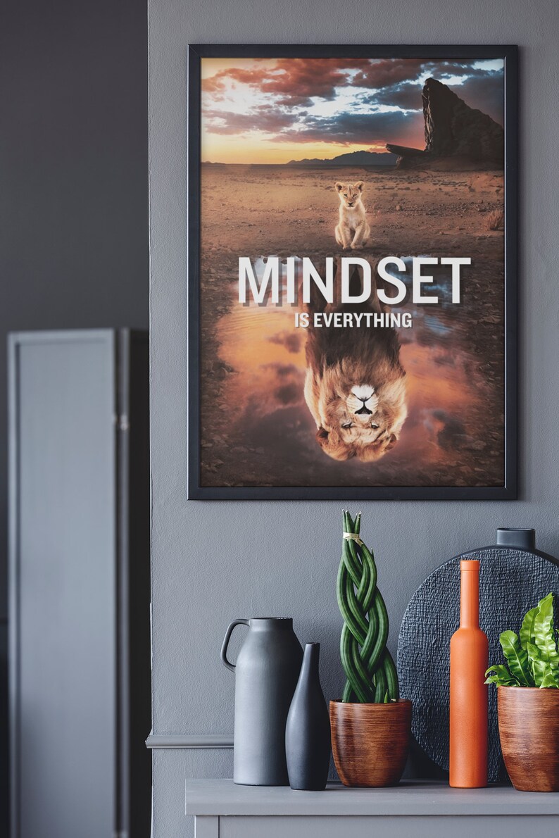 Mindset is Everything Quote Wall Art (poster/canvas) | Lion Cub ...