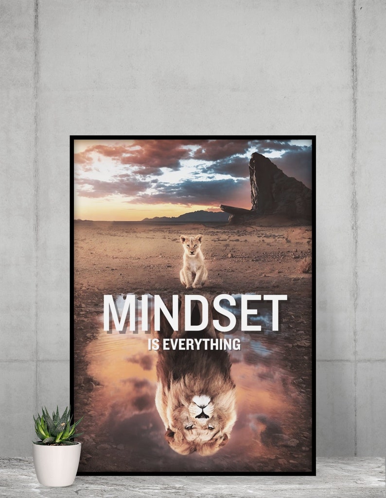 Mindset is Everything Quote Wall Art (poster/canvas) | Lion Cub ...