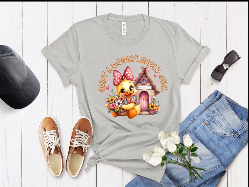 Cute Shirt, Funny T-shirt, Animal Tee, Women Shirt, Mother Shirt, Gift for Mom, Gift for Her, Funny Gift, Pet Lover, Duck Tee, Hello Spring image 3