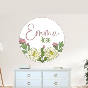 Peony Floral SVG - Peony Floral Nursery Sign SVG - Floral Design - laser single line cut file, scroll saw template, svg, pdf, glowforge