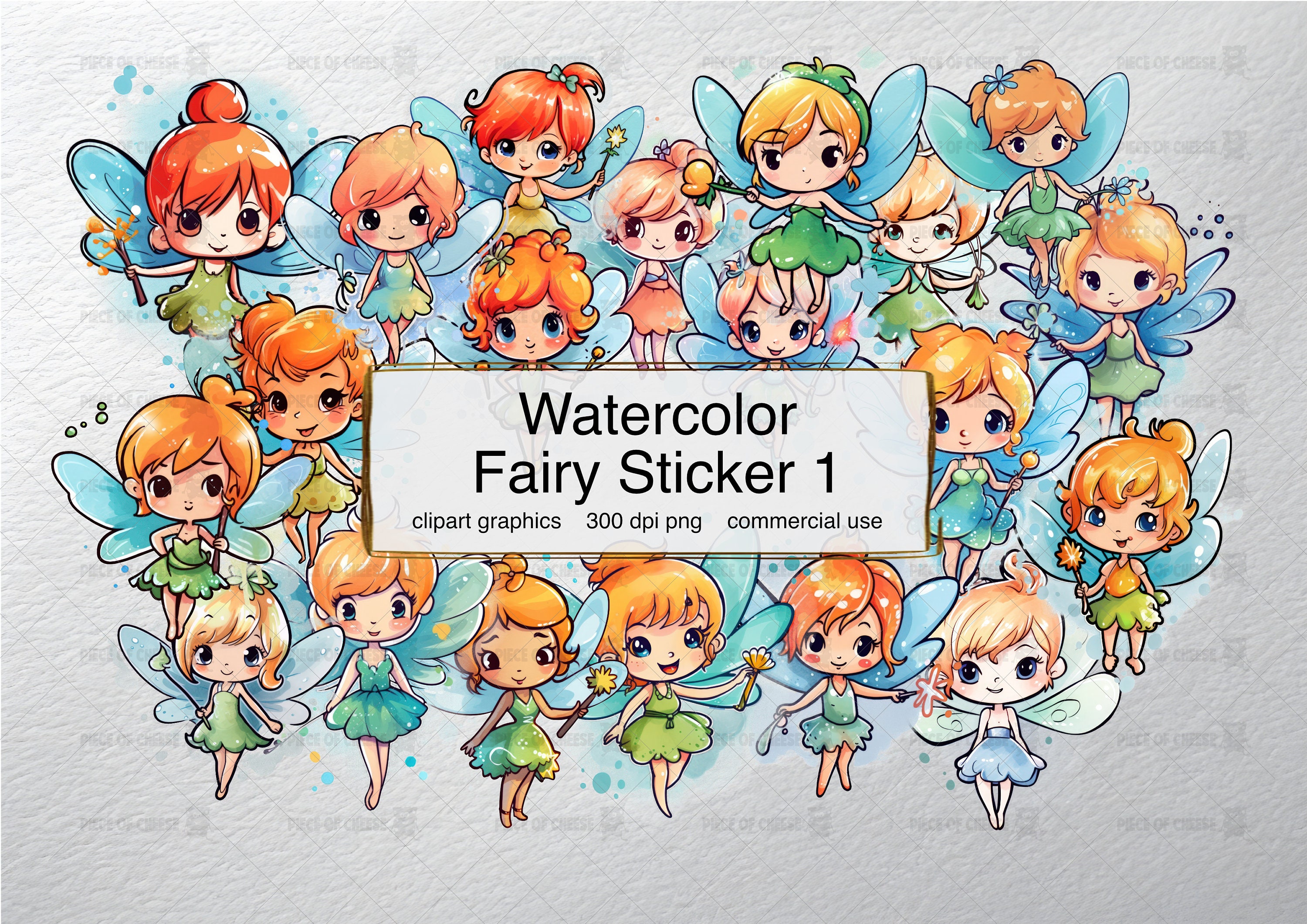 Watercolor Cute Fairy Clipart | Fairy Magic | Separated PNG Files ...