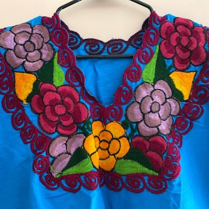Mexican Embroidered Floral Blouse