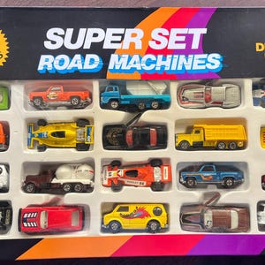 Vintage 1982 Die Cast Metal - Super Set Road Machines, 20 PIECES