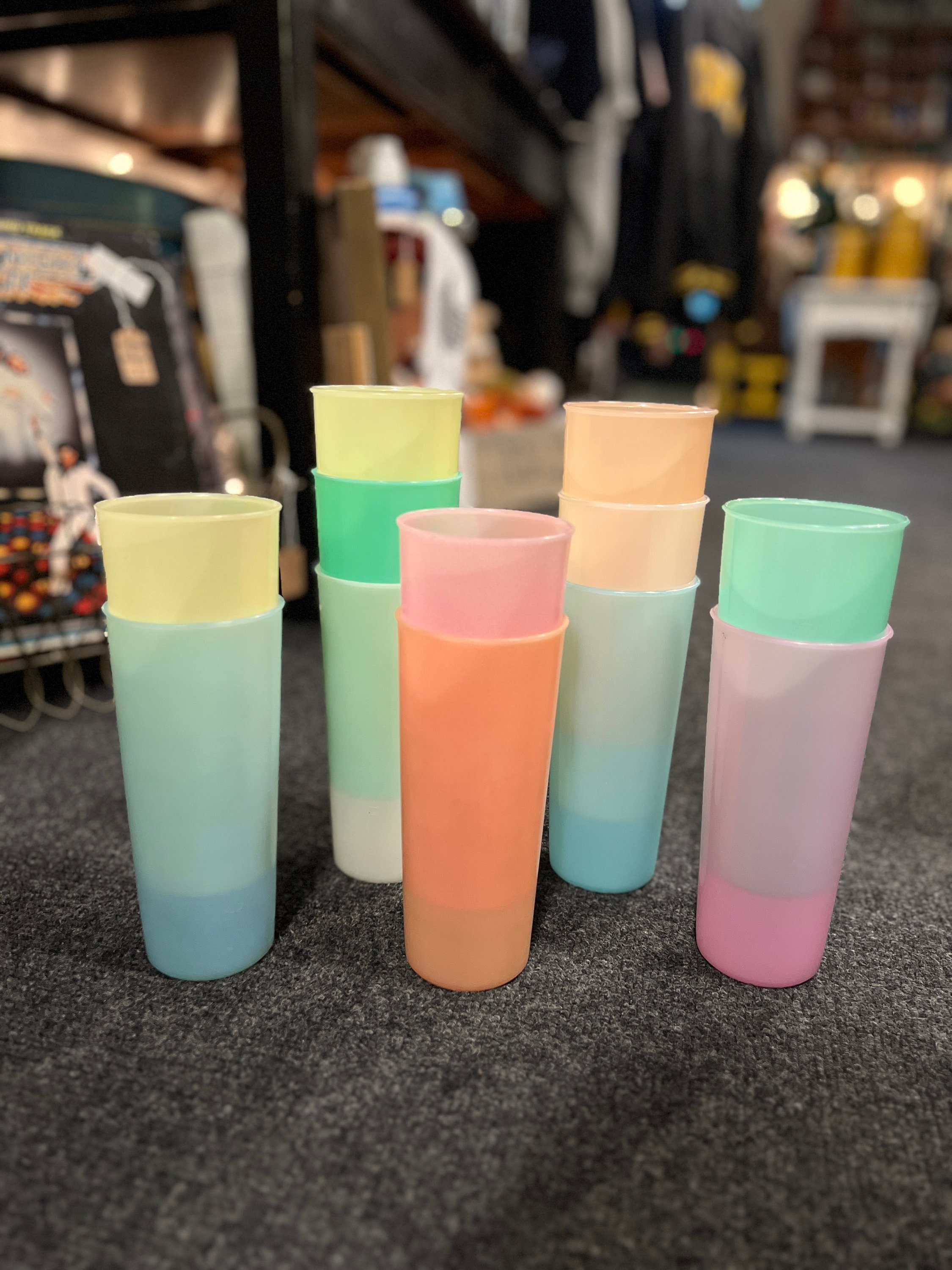 6 Tupperware 116 Tumblers Small Pastel Plastic Cups 