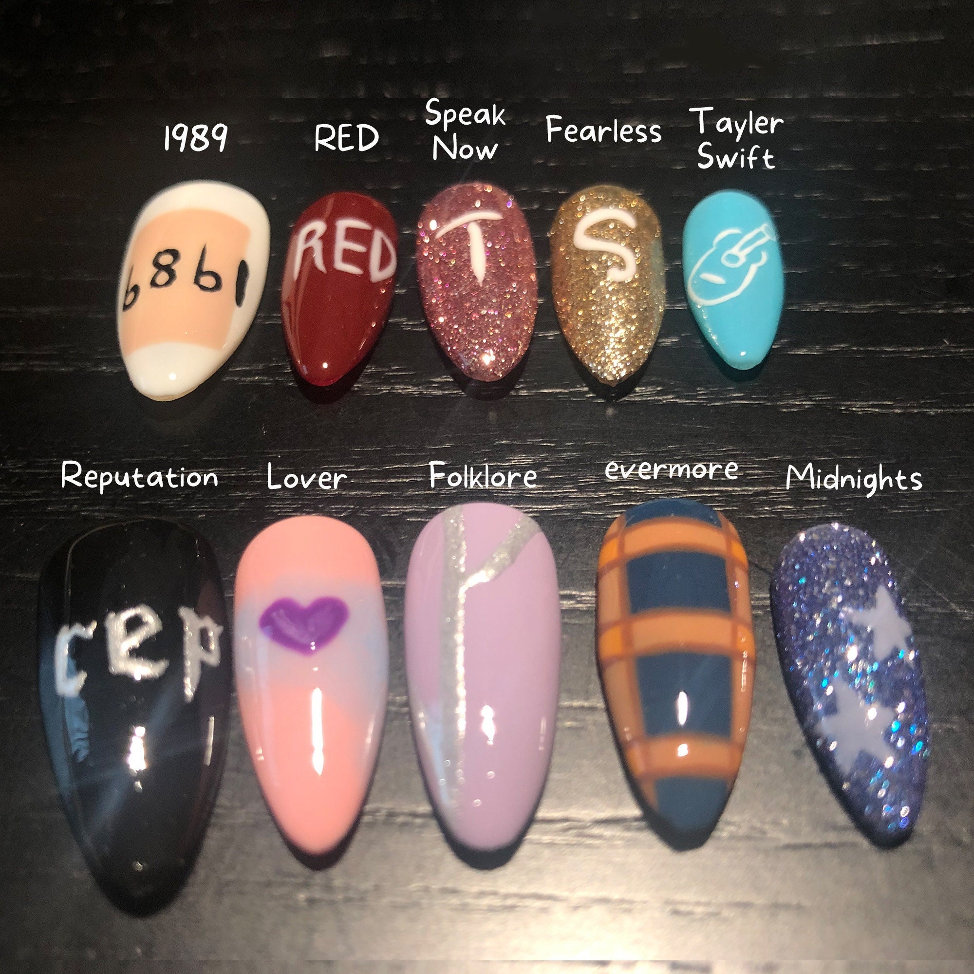 Taylor Swift ERAS TOUR Press on Nails Handmade Almond Shape - Etsy Canada