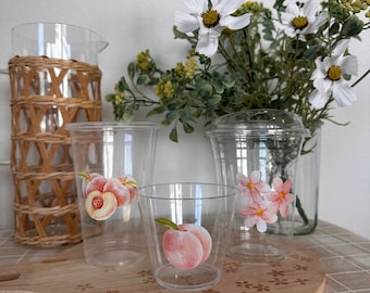 10-PACK. En söt persika-partymugg för födelsedagar, babyshowers och fester. Muggar med sött persika-tema.