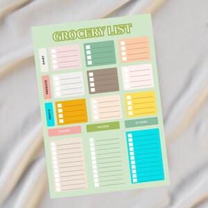 Printable Family Grocery List Planner | Digital Weekly Meal Planner | Editable Shopping List Template | Meal Prep Organizer