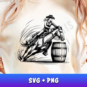 Barrel Racing Svg Png, Cowgirl SVG, Western Svg, Sublimation Designs, Horse Svg, Barrel Racer Clipart, Rodeo Svg, Cowgirl Silhouette