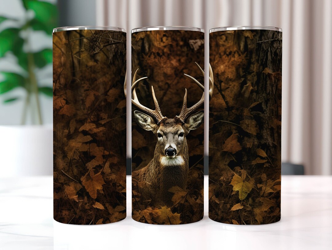 Deer in Forest 20 Oz Skinny Tumbler Sublimation Designs, Straight and ...