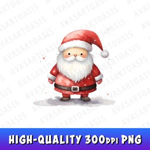 Aquarell Santa PNG Sublimations-Designs, Weihnachtsmann PNG, Weihnachtscliparts, Weihnachten Png Sublimation, digitaler Download