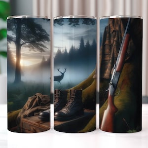 Hirsch-Jagd-Becher-Wrap, 20 Unze Skinny Tumbler Sublimations-Designs, Becher PNG, Hirsch-Becher, Jagd PNG, Jäger-Becher-Wrap