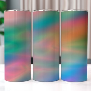 Rainbow Ombre 20 oz Skinny Tumbler Sublimation Designs, Straight And Tapered Tumbler Wrap, Tumbler PNG, Ombre Tumbler Wrap
