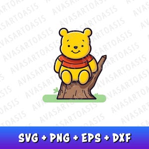 Cute Winnie The Pooh SVG, Winnie The Pooh Clipart, Pooh Bear PNG, Classic Winnie, Winnie The Pooh Sublimation, Commercial Use, PNG Clipart