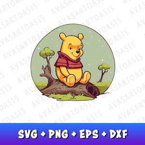 Winnie The Pooh Clipart, Winnie The Pooh SVG, Pooh Bear PNG, Classic Winnie, Winnie The Pooh Sublimation, Commercial Use, SVG Clipart
