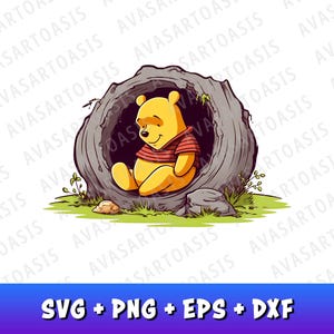 Classic Winnie The Pooh SVG, Winnie The Pooh Clipart, Pooh Bear PNG, Winnie Pooh, Winnie The Pooh Sublimation, Commercial Use, SVG Clipart