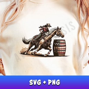 Barrel Racing SVG, PNG, Cowgirl Svg, Western Svg, Horse Svg, Sublimation Designs, Barrel Racer Clipart, Rodeo Svg, Horse Clipart