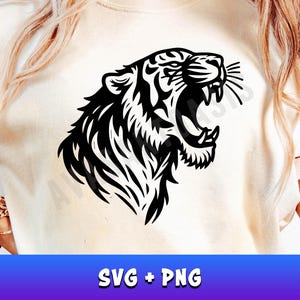 Tiger SVG PNG, Jungle Animal Clipart for Cricut and Silhouette, Safari Decor, Digital Vector Art Download