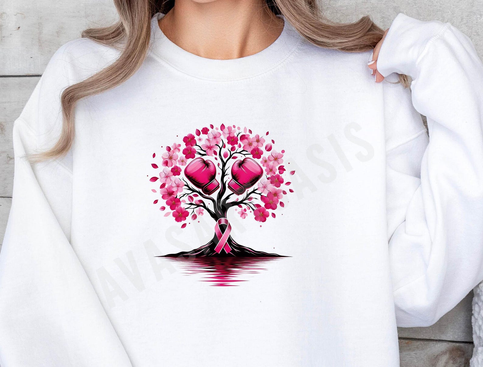 Tree of Life Breast Cancer Ribbon With Boxing Gloves and Pink ...