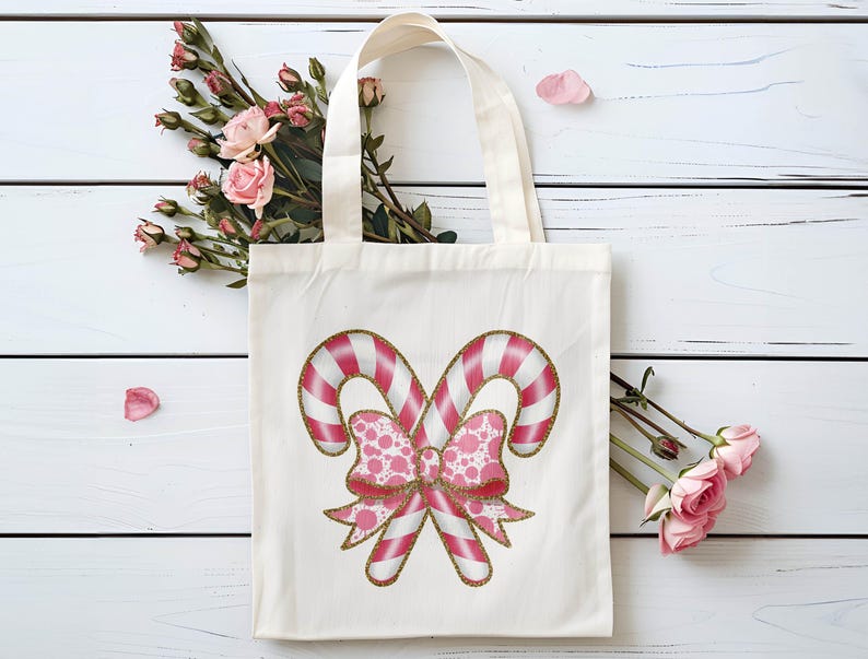 Candy Cane Christmas PNG, Coquette Bow Christmas Shirt Sublimation