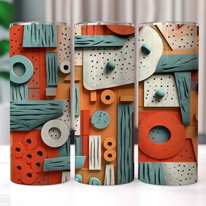 Abstract Geometric Shapes 20 oz Skinny Tumbler Sublimation Designs, Straight And Tapered Tumbler Wrap, Tumbler PNG, Abstract Tumbler Wrap