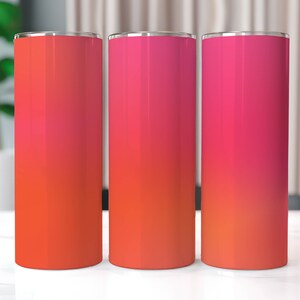 Pink and Orange Ombre 20 oz Skinny Tumbler Sublimation Designs, Straight And Tapered Tumbler Wrap, Tumbler PNG, Ombre Tumbler Wrap