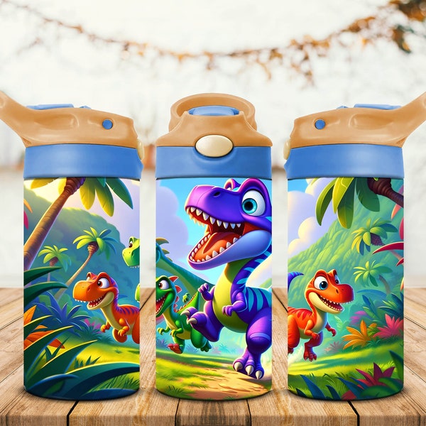 Kids Dinosaur Tumbler Wrap, 12oz Tumbler Wrap, Kids Flip Top Sippy Cup 12 oz Tumbler Wrap, Tumbler Sublimation Designs