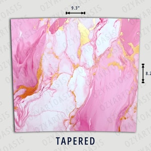 Pink and White Marble 20 oz Skinny Tumbler Sublimation Designs, Straight And Tapered Tumbler Wrap, Tumbler PNG, Marble Tumbler, Pink Tumbler image 4