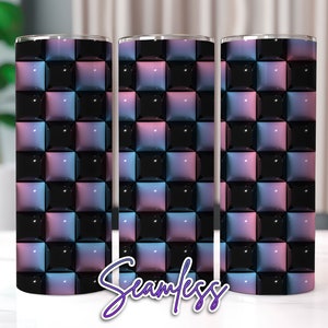 Emballage gobelet gonflé rétro 3D sans couture, Emballage gobelet 20 oz sublimation, Emballage gobelet gonflé, Emballage gobelet rétro