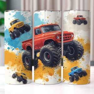 Monster Truck Tumbler Wrap, 20 oz Tumbler Sublimation Designs, Monster Truck PNG, Kids Tumbler Wrap, Car Tumbler Wrap, Boys Tumbler Wrap