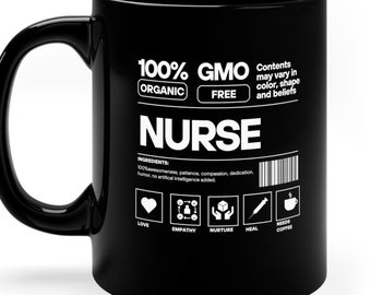 RN/Nurse Perfect package ingredients Appreciation Mug - 11oz Black