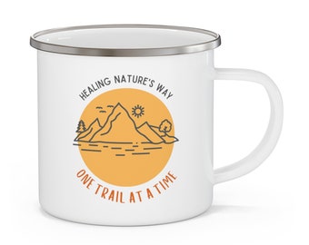 Love to Hike/Camping- Enamel Mug 12 oz
