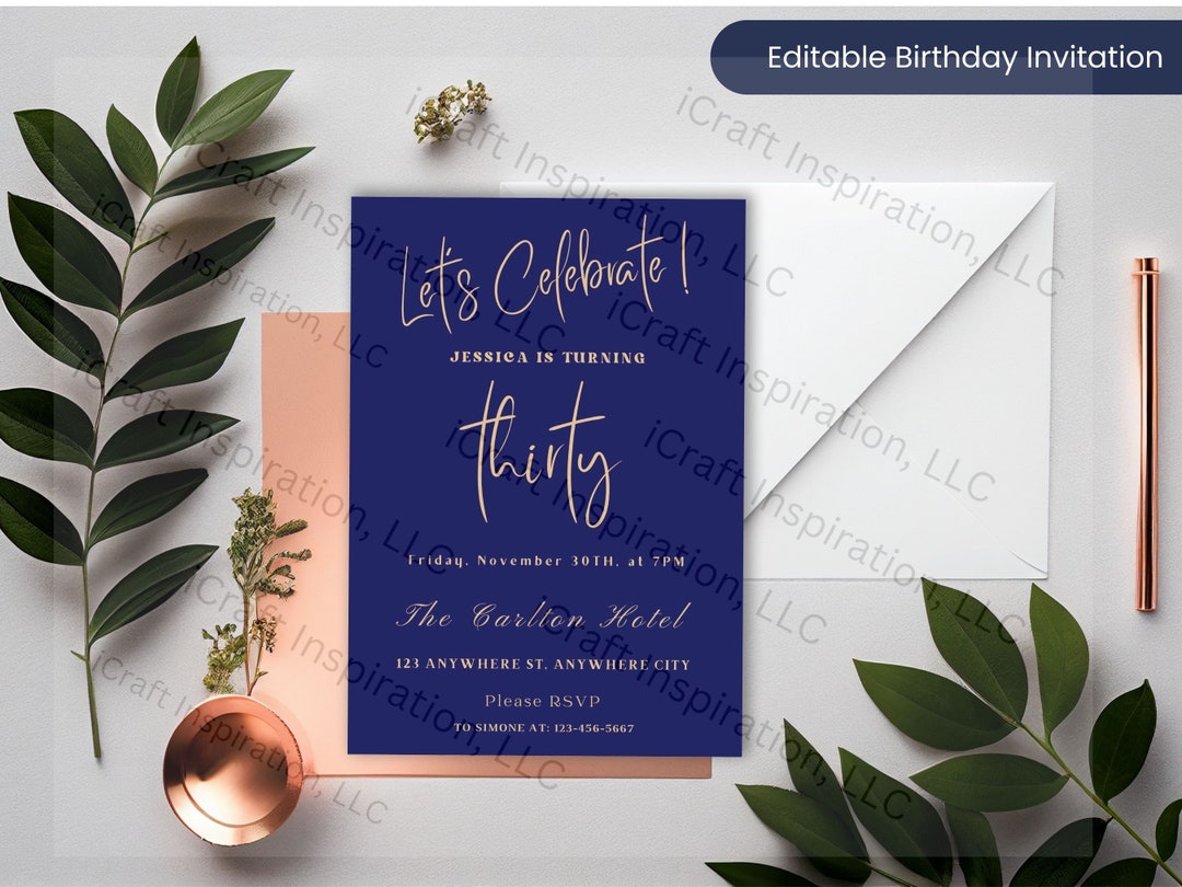 Editable Birthday Invitation and Mobile Invite BD05 - Etsy