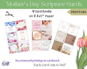 Druckbare Muttertagskarten (jeweils 3x3 "). Muttertagsgeschenkbeilage. Schrift-Muttertagskarten. Druckbare Schriftkarten."