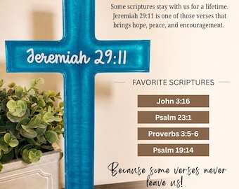 Personalized Resin Cross | Custom Bible Cross | Personalized Cross | Christian Wall Decor | Faith Gift