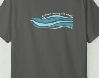 Skiathos Waves Tee T-shirt | minimal back wave design, coastal Greece