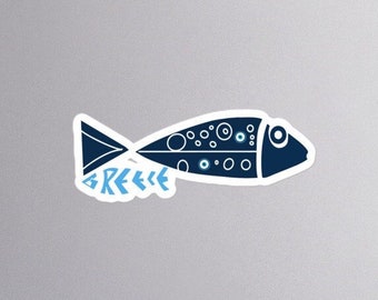 Greece Blue Fish Bubble-free Kiss-cut stickers