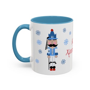 Coffee Mug, Greek Evzone Nutcracker Christmas Greetings, personalized gift