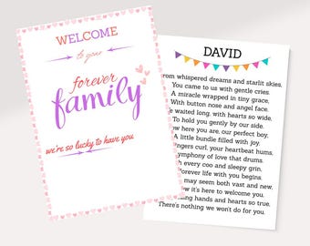Carte d&#39;adoption personnalisée, Carte d&#39;adoption d&#39;amour, Félicitations pour votre carte d&#39;adoption, Bonne fête de l&#39;adoption, Carte imprimable cadeau nouveau-né