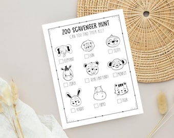 Zoo Scavenger Hunt, Zoo Activity, Zoo Game, Zoo Treasure Hunt, Animal Scavenger Hunt, Animal Activity, Kids Activity, Scavenger Hunt Game