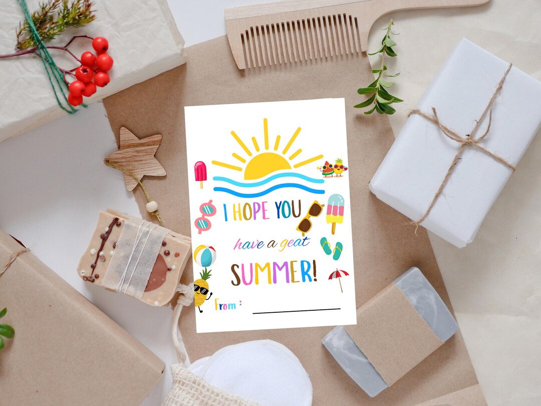 Summer Gift Tag, Printable Summer Gift Tag, Last Day of School Tag, End ...