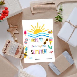 Summer Gift Tag, Printable Summer Gift Tag, Last Day of School Tag, End of Year Friends Gift Tag, Party Favor, Teacher Appreciation Gift Tag