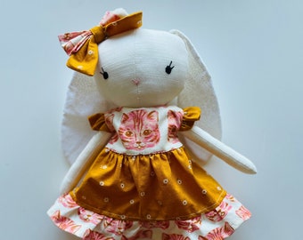Heirloom 15” linen bunny with matching outfit