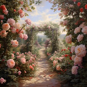 Belleza floreciente: explore la serenidad con impresionantes estampados de flores y campos pintorescos: arte mural inspirado en la naturaleza para una decoración tranquila del hogar