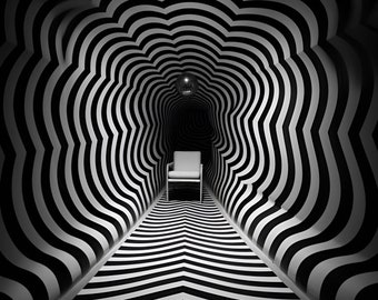 Mesmerizing Optical Illusion Poster, Mind-Bending Wall Art, Unique Home Decor, Perfect Housewarming Gift