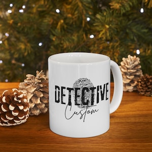Custom Detective Mug, Personalized Detective Mug, Personalized Gift for Crime Lover, Unique Detective Gift, Crime Lover Gift, Detective Mug