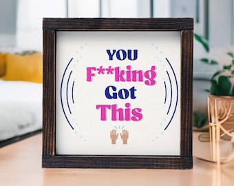 You Got This Framed Wood Sign | Sarcastic Office Decor