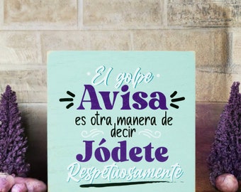 Funny Spanish Wood Box Sign | Dominican Decor