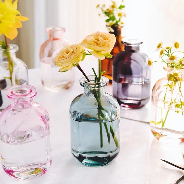 Colored Glass Vases Etsy