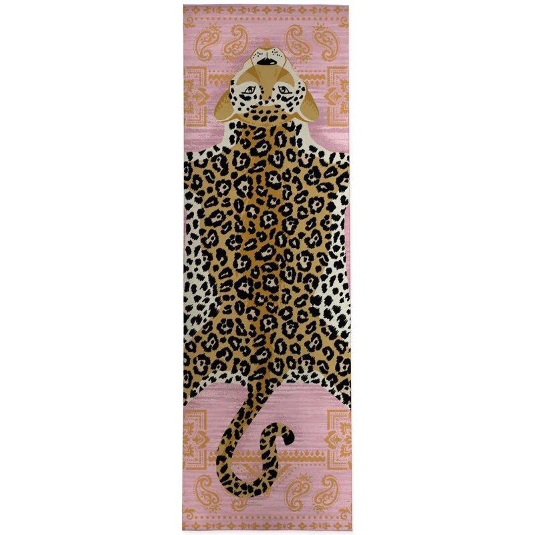 Will Hate Pink Print Leopard Runner Rug. Size 2.3x8 - Etsy